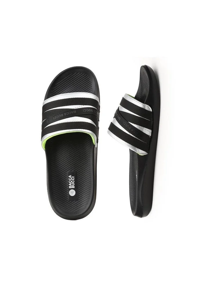 Bacca Bucci Jet Black Galaxy Slides – Ultra-Comfort EVA Slip-Ons for Men | Best Price UAE